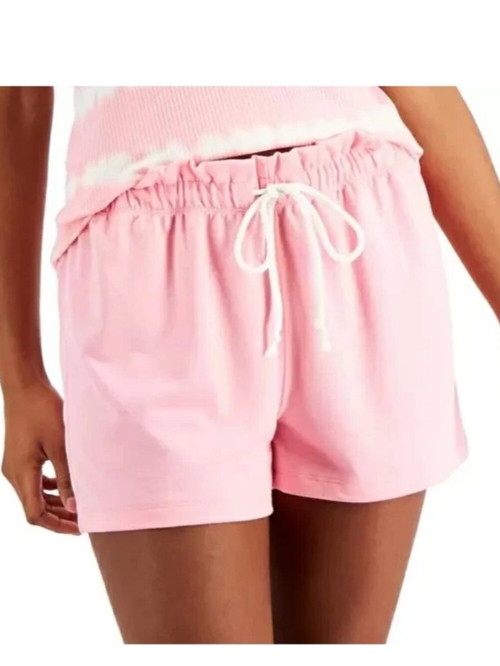 Jenni Women's Paperbag Waistband Lounge Sleep Shorts, Pink Shine, XS